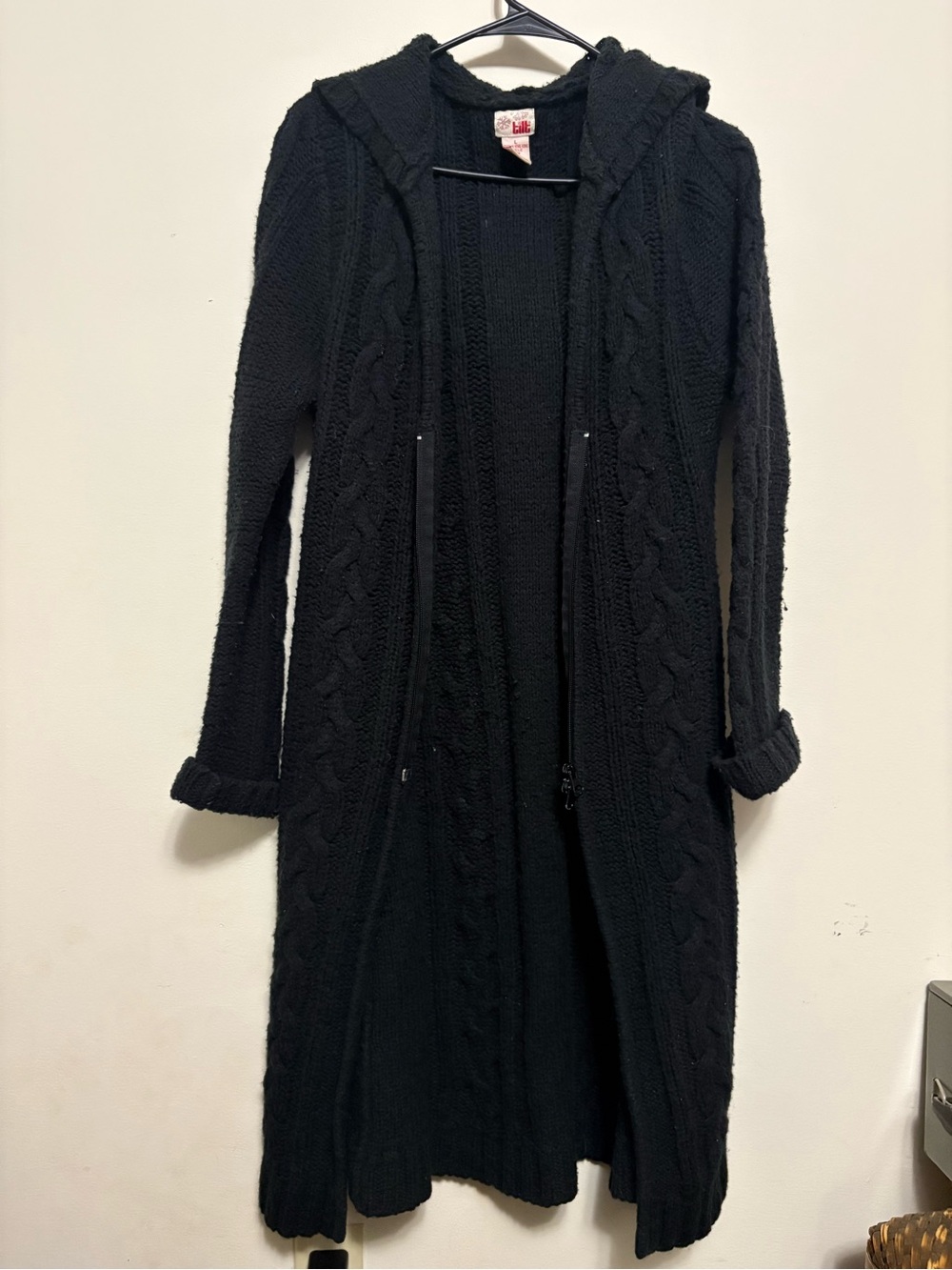Hooded long cardigan
